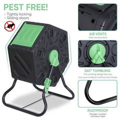 18.5 Gal Compost Bin Compost Tumbler Single Chamber Composter Outdoor Garden