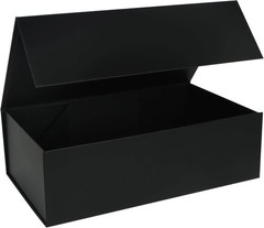 Black Gift Box with Magnetic Lid 13.8×8.3×4.4 in Collapsible Storage Box 1 Pack