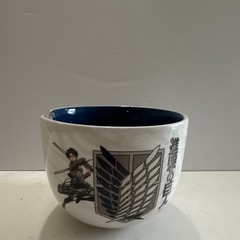 Just Funky Attack on Titan Ceramic Ramen Bowl, White/Blue, Hand Wash Only