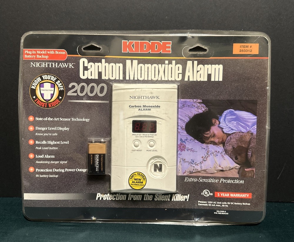 Kidde Nighthawk Gas Carbon Monoxide Alarm Gas Detector Digital Display KN-COPP-3