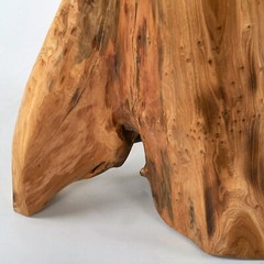 Rustic Cedar Roots Flower Stand Stool, Tree Stump Stool Side Table 19.5″ H