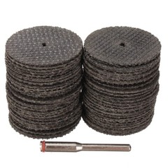 100pc Fiberglass Reinforced Cut Off Wheel Disc w/ 2 Mandrel 1/8″ Fit Rotary Tool