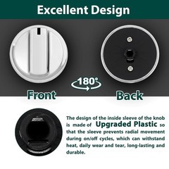 5Pack Stainless Steel Control Knob Compatible with GE Gas Range Stove WB03X24818