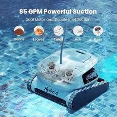 Poolmate Hydro 4 Inground Pool Vacuum Cleaner 50ft Corded for Floor, Wall Clean