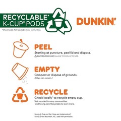 Dunkin’ Original Blend Coffee, Medium Roast, K-Cup Pods, 10 Count Boxes (Pack 6)