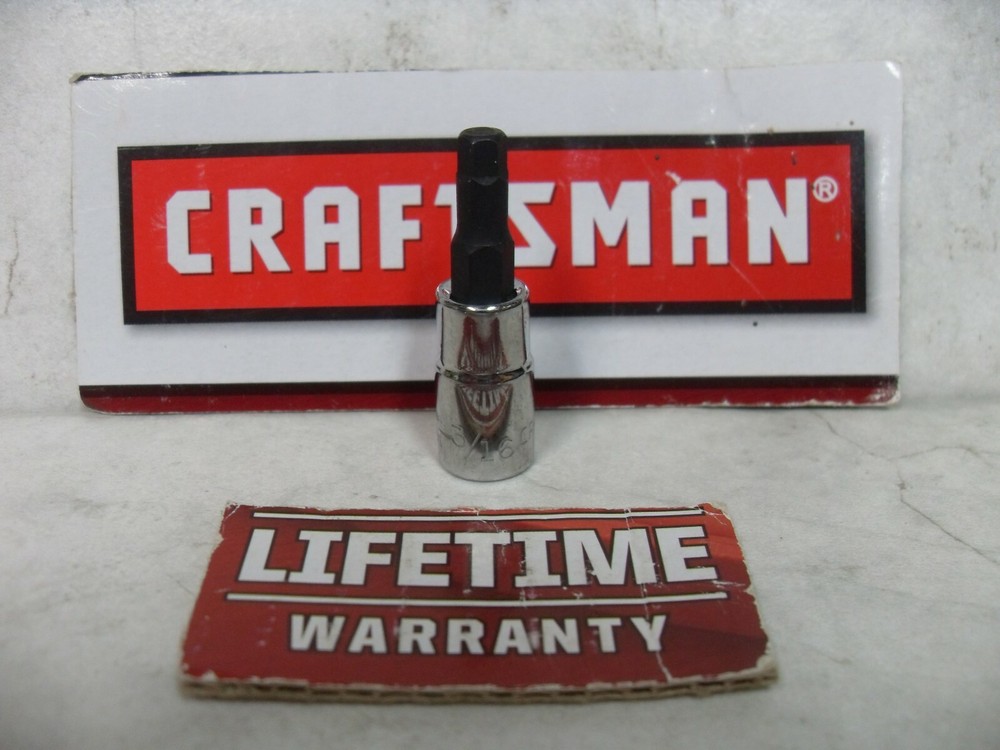 NEW CRAFTSMAN HEX SOCKET BIT SAE METRIC 1/4″, 3/8″, OR 1/2″ CHOOSE SIZE OR SET