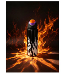 Owala FreeSip 32oz Black Flame Water Bottle Chrome Inferno Style – 2026 Gift