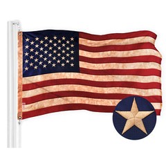 American USA Tea-Stained Flag & 1776 Tea-Stained Flag 3×5 Ft Both Emb 420D Poly
