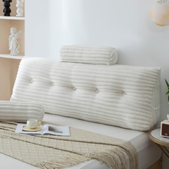 Wedge Headboard Pillow Triangle Cushion Sofa Waist Support with Neck Roll Pillow