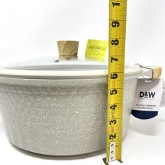 D&W Cookware Casserole Stock Pot Nonstick With Lid 10 Quart, 12.5” DIAMOND CUT