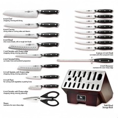Klaus Meyer Stahl High Carbon Steel 19 Piece Knife Block Set
