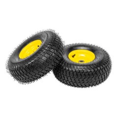 Two 15×6.00-6 15×6-6 15x6x6 Lawn Mower Turf Tires & Wheels 4 Ply Rated