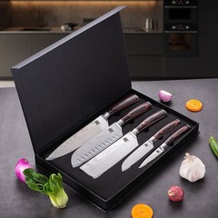 Takeshi 5-Piece Japanese Carbon Steel Knife Set + FREE Stainless Steel Holder