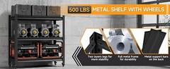3-Tier Heavy Duty Metal Shelving Unit Garage Shelves Utility Rack Adjustable