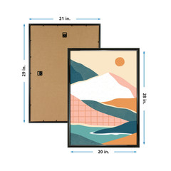 20″ x 28″ Black Rounded Picture & Poster Wall Frame Home Decor, Modern Style