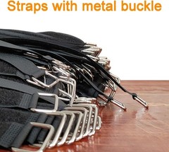 12 Pcs 18×1 Inch Adjustable Hook and Loop Fastening Nylon Strap with Buckle
