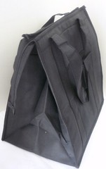INSULATED REUSABLE GROCERY BAG – SOLID BLACK – Thermal Zipper Shopping Tote