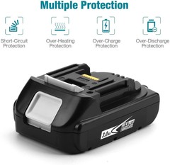2 Pack For Makita 18V 3.0Ah LXT Lithium-Ion BL1830B BL1850B BL1860B Battery LED