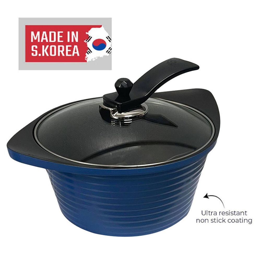 MADE IN KOREA, 4.2L Heavy Gauge 3D Non-Stick Ceramic Sauce Pot 9-1/2” (24cm)