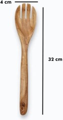 3 PC Indian Neem Wood Ladle, Spatula, Fork, Naturally Non Stick, 12″, Handcarved