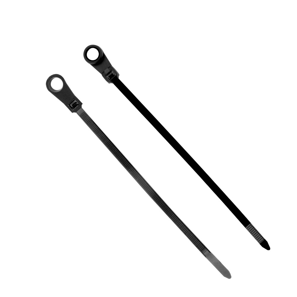 100 Nylon Cable Wire Zip Ties Mounting Hole Nail Screw 40 LBS 6″ Inch Black