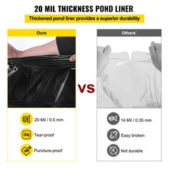LLDPE Pond Liner Pond Liners 15′ x 20′ 20 Mil Waterproof Fish Pond Liner