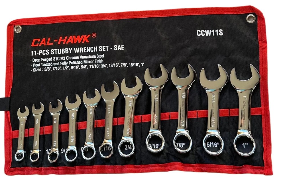 11 pc Combination Stubby Wrench Set – SAE 3/8″ – 1″