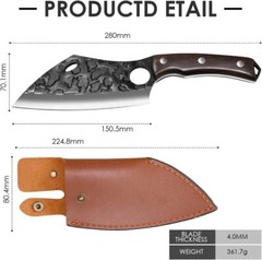 Forged Boning Butcher Knife 5CR15 Steel Serbian Outdoor Camping Cooking Knife