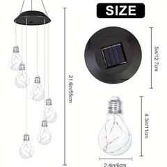 Solar LED Wind Chimes Colour Changing Lights Hanging Light Garden Outdoor Decor