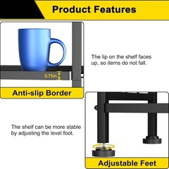 6-Wire Standing Storage Shelf for Bathroom Organizers and Storage & Laundry R…
