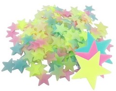 204PCS 1.2″ Glow in The Dark Luminous Stars Fluorescent Noctilucent Multicolor