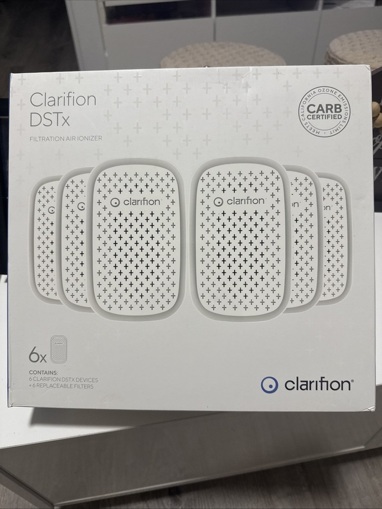 Clarifion DSTx Filtration Air Ionizers (6pk)w/Replaceable Filter(6) New! Sealed!