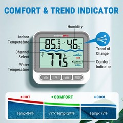 TempPro Waterproof Wireless Pool Thermometer Easy Read Digital Pool FloatingPond