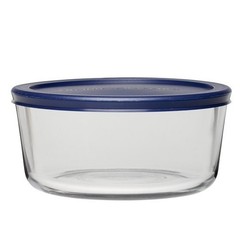 (2 pack) Anchor Hocking Glass Food Storage Container with Lid, 7 Cup Round