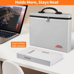 6400 Fireproof Money Bag UL94 VTM-0 Dual Pockets 13.4×10.2 Inch Silver