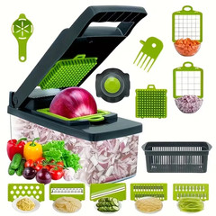 15 in 1 Vegetable Chopper Mandoline Slicer Onion Dicer Fruit Cutter Food Grater
