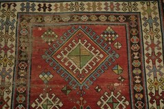 Pre-1900 3×8 Antique Oriental Runner Wool Runner Rug in Multicolor