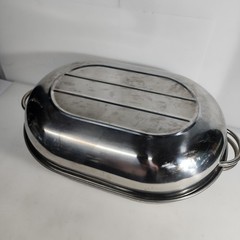 Himark Stainless Steel Oval Roaster Roasting Pan With Lid Rack 18″ X 12.5″