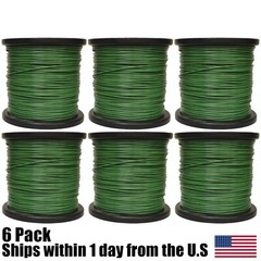 6PK 5lb .095 Round Green Round Commercial String Trimmer Line Spool