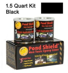 BLACK 1.5 Quart Kit Pond Armor Shield Non Toxic Epoxy Sealer Pond Liner Paint