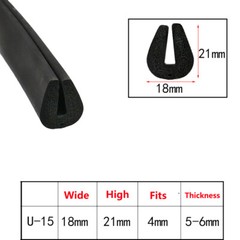 Rubber U Channel Edging Trim Seal Strip Profile Edge Protector Slot 0.5mm-60mm