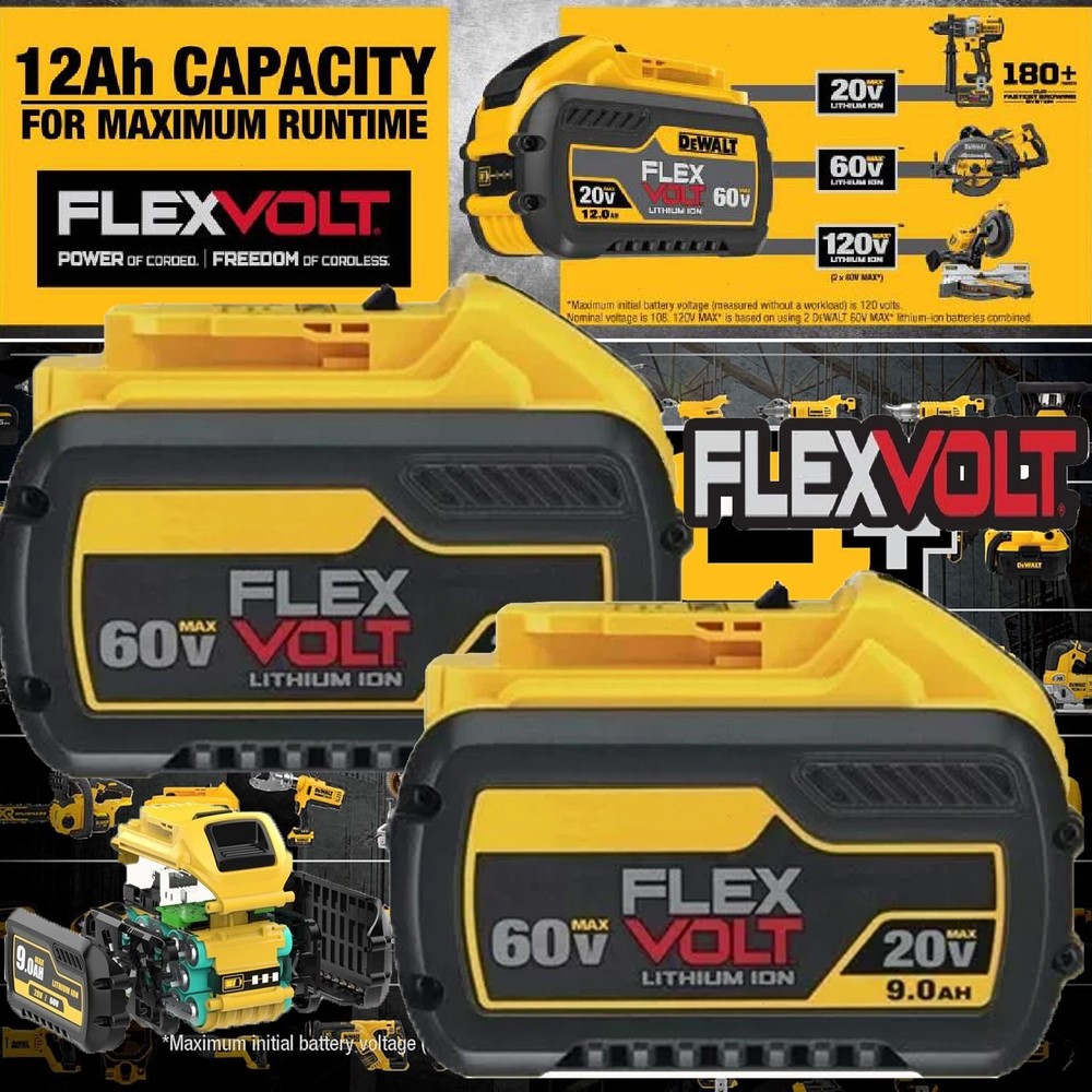 2/4Pack For DEWALT FLEXVOLT 20V/60V MAX 12.0Ah Lithium Battery DCB609-2 DCB612