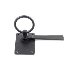 Door Lock Latch 6.5 in. Black Wrought Iron Gate Latch Garage Barn Door Lock w…