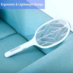 Rechargeable Dual-Mode Electric Fly Swatter Bug Zapper With Base, Lightweight