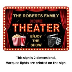 Custom Home Movie Theater Sign Personalized Cinema Room Metal Sign Wall Decor