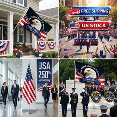 3 Ply 250 Years America Flag – Double Sided Patriotic Eagle 3 X 5 Ft Anniversary