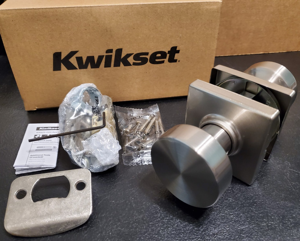 Kwikset Pismo Passage Square Door Knob Satin Nickel 97209-144 – NEW – QTY AVAIL