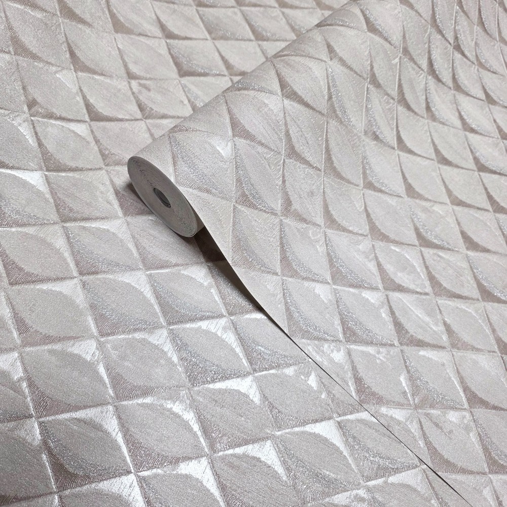 Pale rose Tan beige silver glitter faux fabric diamonds textured Wallpaper rolls