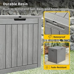 East Oak Outdoor Storage 31 Gallon Deck Indoor And Outdoor Use Waterproof Resin