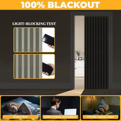 100% Blackout Accordion Door Magnetic Door Curtain Folding Closet Doors Curtain